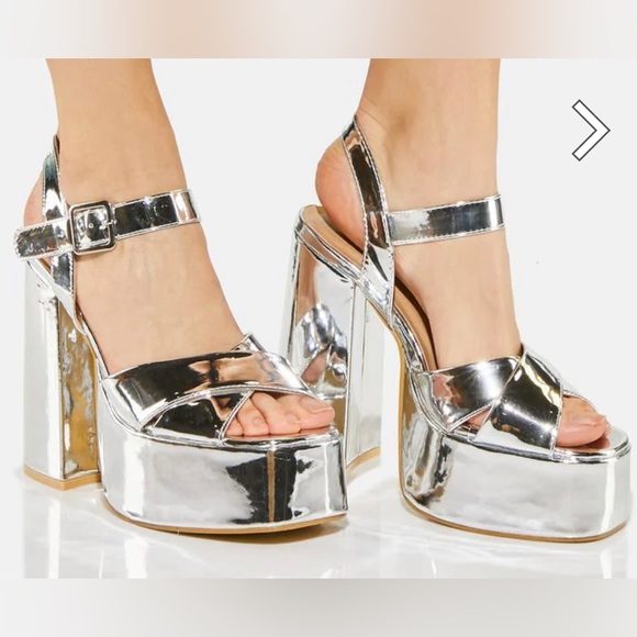 Chidori Metallic Platform Heels - Picture 6 of 7